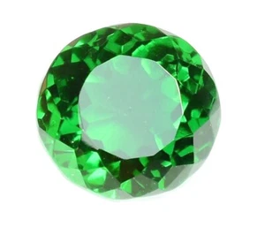 22.30 CT Afghani Green Tourmaline CERTIFIED* Lab-Created Round Gemstone !! - Picture 1 of 5