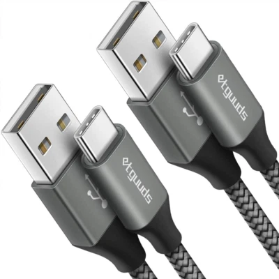 Etguuds USB to USB C Cable 2Ft, 2-Pack USB a to Type C Charger Cord Fast Chargin - Image 1 of 4