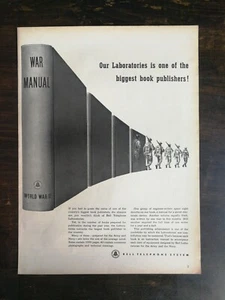 Vintage 1945 Bell Telephone System WWII Full Page Original Ad 324 - Picture 1 of 1