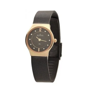 Skagen 233XSRDD Brown Dial Stainless Steel Mesh Buckle Women Watch - Picture 1 of 2