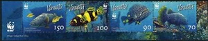 Vanuatu 908 ad, MNH. WWF. Marine Life 2006. Giant, Juvenile groupers, Coral; - Picture 1 of 1