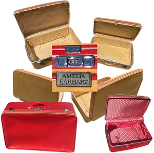 Lot Of (3) Rare 1960s MCM Amelia Earhart Suitcases, Vintage Display Luggage - Picture 1 of 13