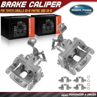 Par de pinzas de freno traseras con soporte para Toyota Corolla Matrix 09-14 Pontiac Foto 1 de 4