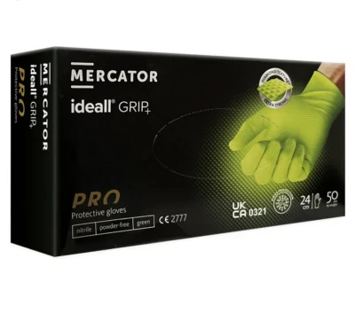 MERCATOR ideall GRIP+ Pro Protective Gloves - Green (7mil) - (50 per box)