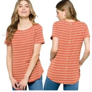 NWT Stitch Fix Daisee Button Back Knit Tee Pink Clover - Picture 1 of 10