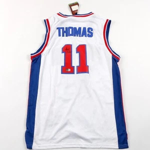 Isiah Thomas Signed Detroit Pistons Blue Jersey Beckett - Picture 1 of 3