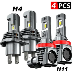 For Nissan Versa 2007-2018 - H4+H11 LED Headlight Bulbs Kit Hi-Lo Beam Fog Light - Foto 1 di 13