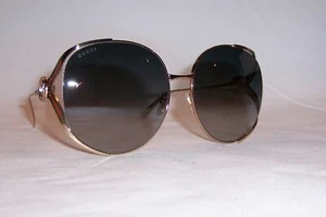 NEW GUCCI SUNGLASSES GG 0225S 001 GOLD/GRAY AUTHENTIC 0225 - Picture 1 of 9
