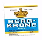 Germany - Beer Label - Schloss-Brauerei, Hohenthann - Berg Krone