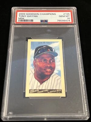 2009 GOODWIN CHAMPIONS TONY GWYNN MINI #135 PSA 10 GEM POP 1 MR PADRE - Image 1 of 2