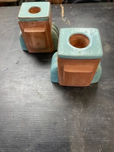 Mid Century Modern studio Ceramic Candle Stick Holders lee rosen design technics - Picture 1 of 10
