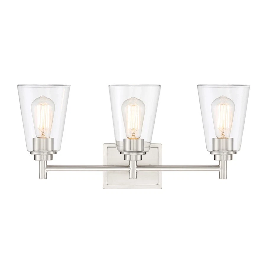 Barra de baño Designers Fountain Westin 3 luces, platino satinado - 95703-SP Foto 1 de 1