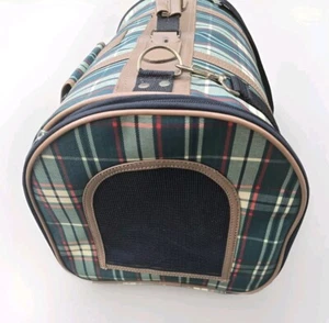 'Lazy Bones' TARTAN LUXURY Dog, Cat, Pet Carry Bag, Carrier SMALL PET EX.COND - Picture 1 of 8