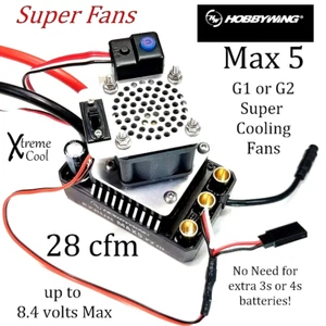 RCP Xtreme Cool Hobbywing Max 5 High Speed Cooling Fan 5-8v 28cfm System - Picture 1 of 21