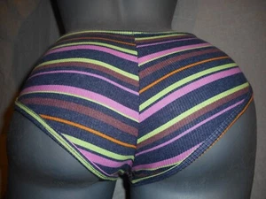 Pink By Victoria's Stripes Mutandine Guancia/Tanga Multicolore Medium - Foto 1 di 17