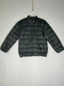 Place Black Full Zip Up Puffer Jacket Long Sleeve Mock Neck Boys Size 16 XXL - Picture 1 of 7