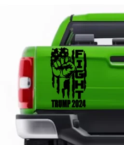 MAGA Trump 2024 Fight Fist Pump American Flag Premium Waterproof Vinyl Decal - Picture 1 of 1