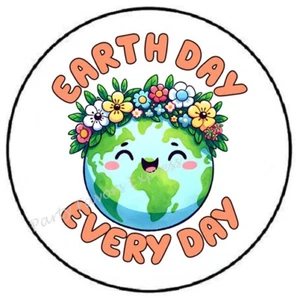 EARTH DAY EVERY DAY ENVELOPE SEALS LABELS STICKERS PARTY FAVORS - Picture 1 of 2