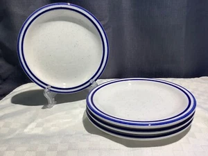 Syrakus China 6 3/8" Brot Dessert Teller gesprenkelt blaue Streifen 4er Set USA - Bild 1 von 13