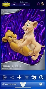 Topps Disney Collect Lava Violet Magma - Simba & Nala, 35cc, DIGITAL - Picture 1 of 1