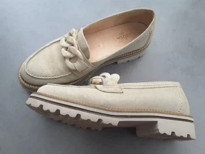 Gabor Gr. 37,5 / 4,5 Leder Wildleder Loafer Slipper Halbschuh beige - Bild 1 von 3