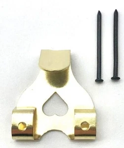 10 x GANCHOS DE IMAGEN DE DOBLE LATÓN CON GANCHO DE PARED DE CLAVOS MARCO DORADO DECORATIVO - Imagen 1 de 6