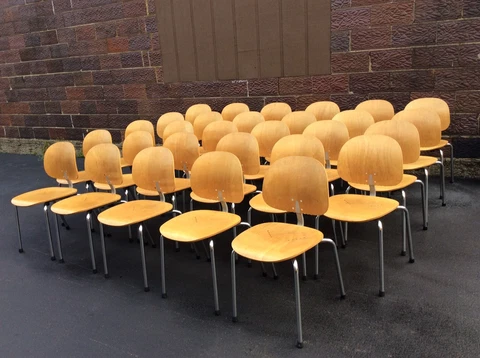 28 Vtg Giancarlo Piretti Xylon Chairs -Designed Kruegar International -very good Cover