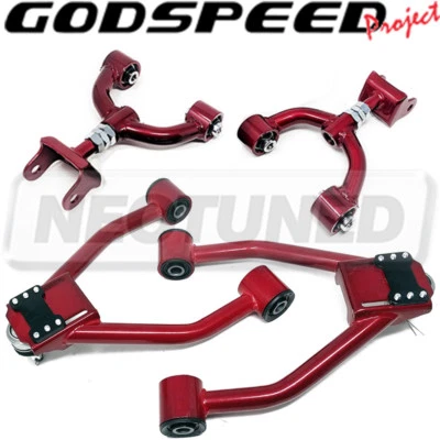 Braço de controle de cambagem superior dianteiro+traseiro Godspeed 4 peças para Mazda Miata MX5 NA 90-97 - Imagem 1 de 4