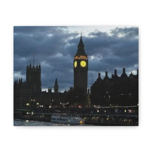 London Big Ben at Night Canvas Gallery Wraps - Picture 1 of 5