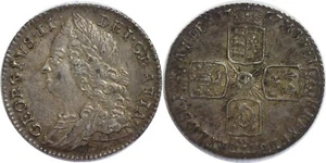 1757 Great Britain George II 6 Pence Silver KM# 582.2 With Hearts - Picture 1 of 3