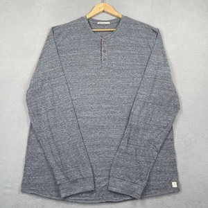 Camisa Henley Capa Marina Para Hombre XXL Gris Manga Larga Re Girado Botón Informal - Imagen 1 de 8