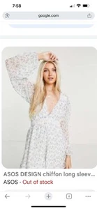 ASOS Romper Floral Size 4 U.S. White with Blue Flowers - Picture 1 of 15