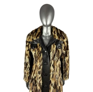 Multi Color Marbled MINK w/Leather, Size S, Certified Vintage Fur - Picture 1 of 9