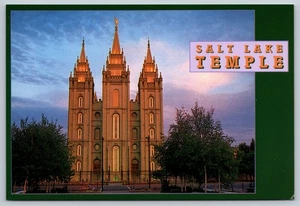 Postal Templo de Salt Lake Iglesia SUD Agujas Góticas Utah Arquitectura Americana - Imagen 1 de 2