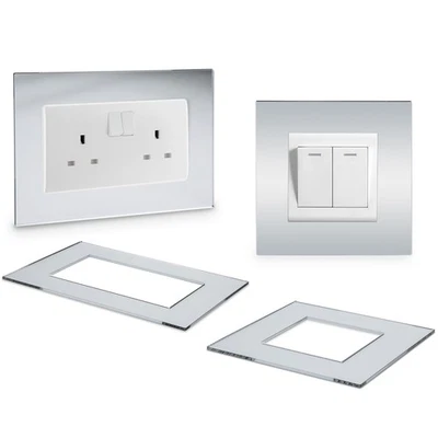 Double / Single Light Switch Plug Socket Switch Surround Acrylic Finger Plate UK - Image 1 of 4