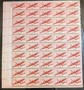 US Air Mail Sheet SC-C 28, MNH, 1941. FV $7.50, CV $150.00. (Lot 48) - Picture 1 of 2