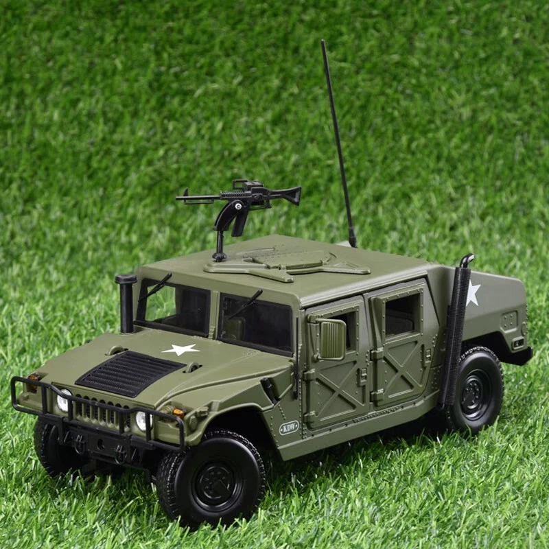 1:18 Diecast Alloy Hummer Model Toys Car Hummer H1 Military SUV Tactical VehicsF - Image 1 of 4