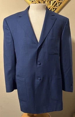 Blazer para hombre Lombardo azul hecho a medida para Emmitt Smith talla 48-50 Foto 1 de 4