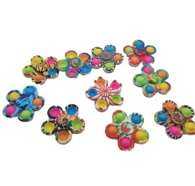 Tie-Dye Fidget Spinner Set Sensory Stress Relief Toys for Kids Adults Lot Of 2  - Image 1 of 2