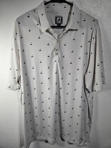 Footjoy Polo Golf Shirt Herren Gr. XL Weiß Golf Grün Design FJ Athletic Fit CCC - Bild 1 von 10
