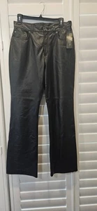 Ralph Lauren Jeans Women's Black Soft Leather Pants NWT Size 10 - Picture 1 of 6