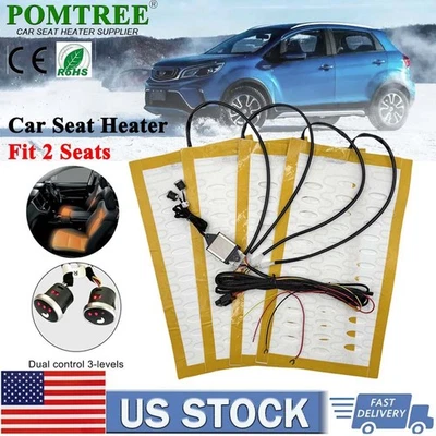 3 Level Alloy Wire Car Seat Heated Cushion Seat Heater Pads Round Switch Kit USA Foto 1 de 4