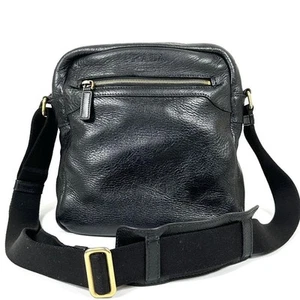 PRADA Lamb Leather Embossed Logo Shoulder Bag in Black #PG6N8Z - Picture 1 of 10
