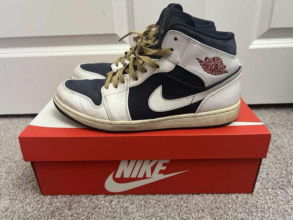 Talla 10 - *RARO* Air Jordan 1 Phat Mid Olympic 2012 364770-400 LEER DESCRIPCIÓN Foto 1 de 4