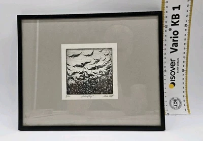 Radierung Armin Hott Rabenflug 86/100 Kunst Original Sammeln Selten Alt - Bild 1 von 4