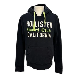 Hollister California Herren XL schwarz bestickt Guard Club Langarm Hoodie - Bild 1 von 9