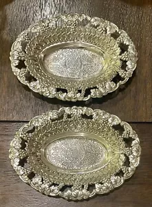 Juego de 2 cuencos de caramelo de nuez enchapados en plata vintage Holiday Imports ornamentados Japón - Imagen 1 de 11