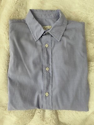 NUEVO SIN ETIQUETAS Club Monaco Camisa Abotonada Para Hombres XS Calce Ajustado Púrpura Azul Suave Manga Larga Foto 1 de 4