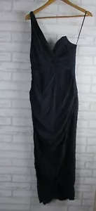 Zimmermann womens one shoulder maxi dress navy blue silk 2 - Picture 1 of 11