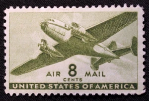 US Stamp Scott #C26 ~ 1944 8¢ Twin-Motored Transport Airmail MH GR07 - Picture 1 of 1